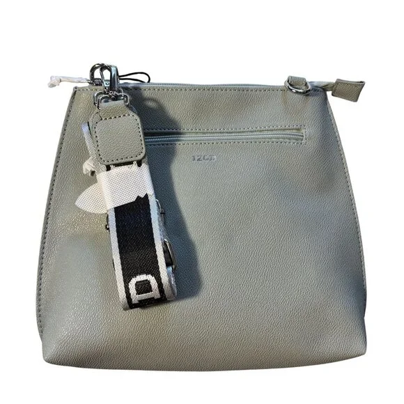 Izod Sage Faux Leather Crossbody Bag Adjustable Strap & Zippered Pocket - Picture 1 of 6